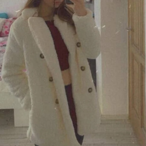 Cozy Button up Teddy Oversized collared Jacket Coat - Picture 12 of 13